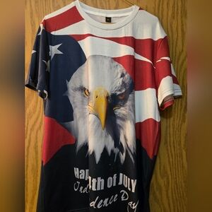 Men's red, white, and blue "eagle" 4th of July short sleeve t shirt.
